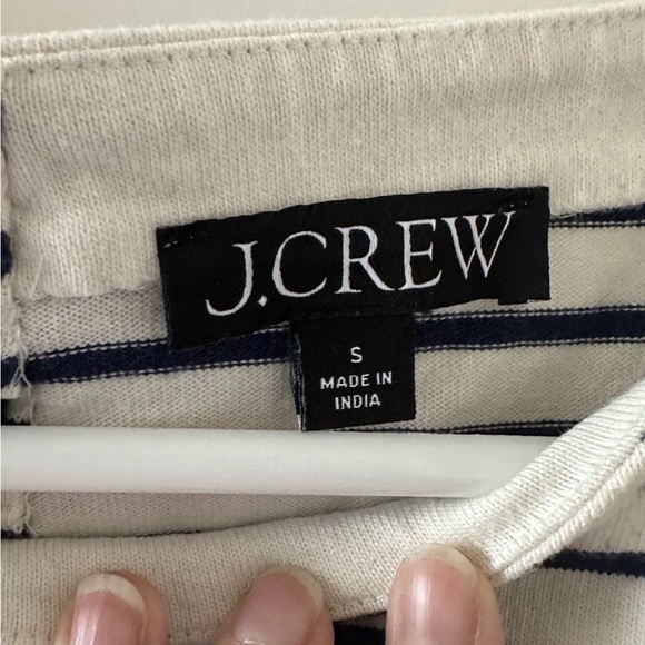 J. Crew Navy and White Striped Bow Back Blouse - Picture 4 of 8